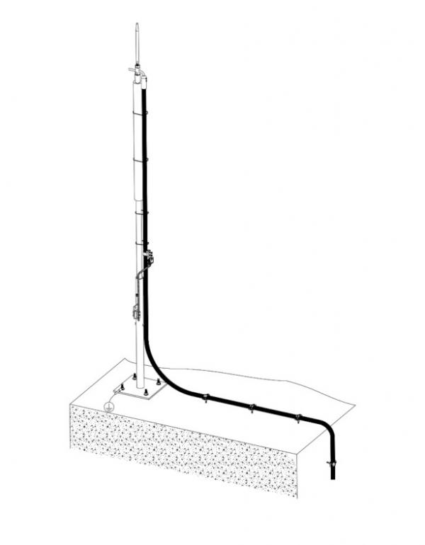 LCCC, Lightning Current Control Cable insulating down conductor, application