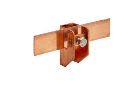 Copper tape fastener on equipotential ring bar