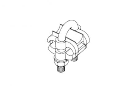 Σφιγκτήρας ράβδου γειώσεως 5/8'' (Ø14mm) - 3/4'' (Ø20mm) με αγωγό 70-120mm2, από κράμα χαλκού, κωδικός 6330125-70