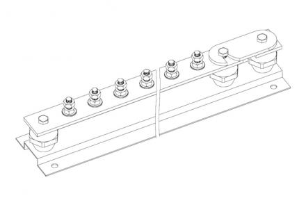 8 terminals earth bar with disconnecting link, code 6656108-71